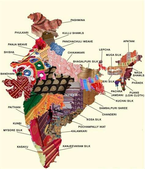 Textile Map of Pakistan and India Embroidery Show Traditional Cultures