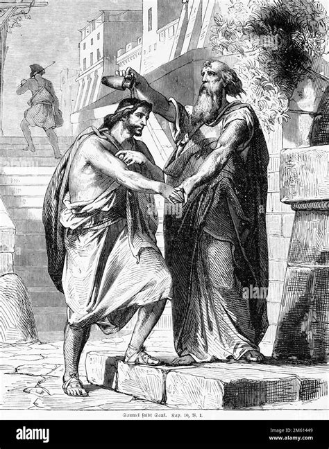 Samuel Pouring Oil Upon The Head Of Saul Bible Old Testament First