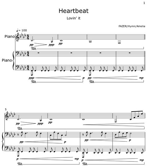 Heartbeat Sheet Music For Piano