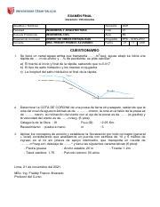 Examen Final Dise O De Obras Hidraulicas Ucv Pfa Chiclayo Pdf