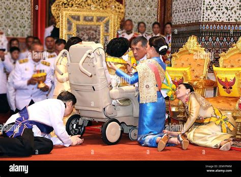 05-05-2019 Bangkok Thailand's King Maha Vajiralongkorn during a coronation ceremony in the Grand ...