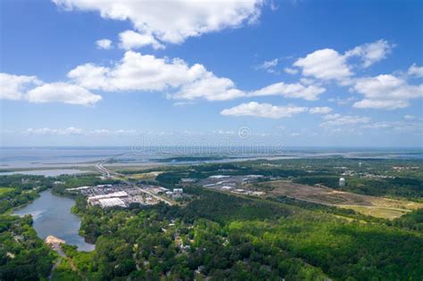 Aerial View Of Lake Forest And Mobile Bay At Daphne Alabama In April