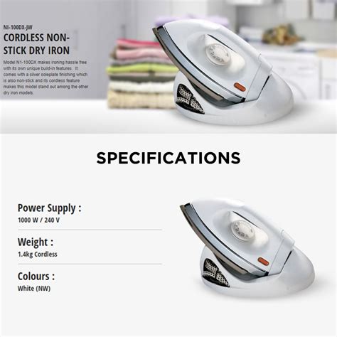 Panasonic Cordless Heavy Weight Iron Ni 100dx Made In Malaysia Buy Online At Best Prices In