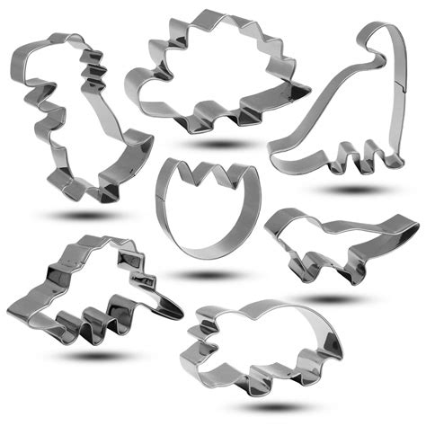 Bonropin Dinosaur Cookie Cutters Set Piece Stainless Steel Cutters