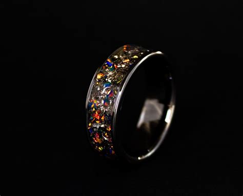 Black Fire Meteorite Ring | Space Age Rings