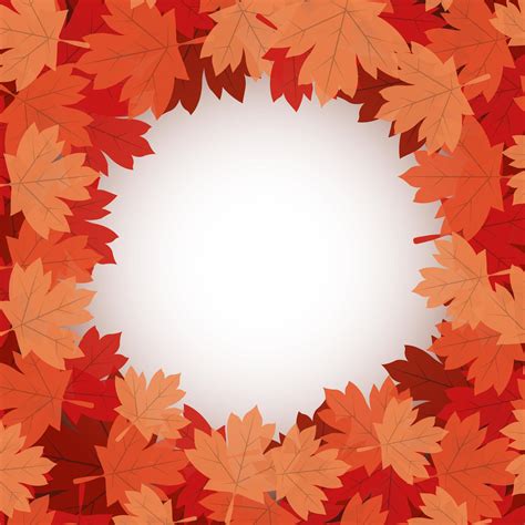 Autumn Maple Leaves Around Circle Vector Design Vector Art At