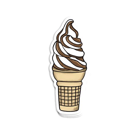 Chocolate Swirl Ice Cream Vinyl Sticker Etsy