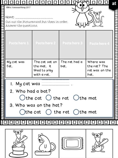 Phonics Reading Comprehension Passages And Activities Short Vowel Mrs Vanessa Wong