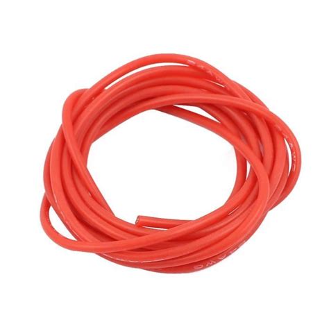 M Tre Jauge Rouge Awg C Ble Cuivre Multibrins Souples Fil Silicone