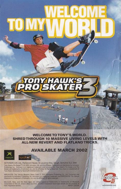 Tony Hawk S Pro Skater 3 2001 Promotional Art Mobygames