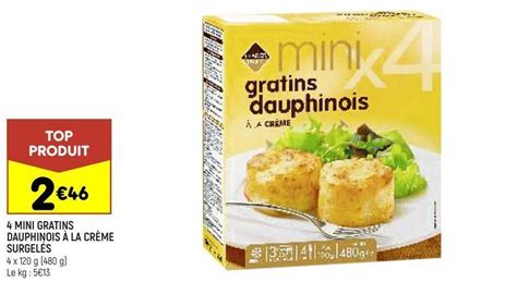 Promo 4 Mini Gratins Dauphinois à La Crème Surgelés Chez Leader Price