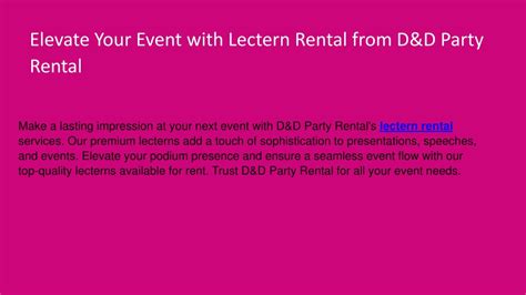 PPT Elevate Your Event With Lectern Rental From D D Party Rental