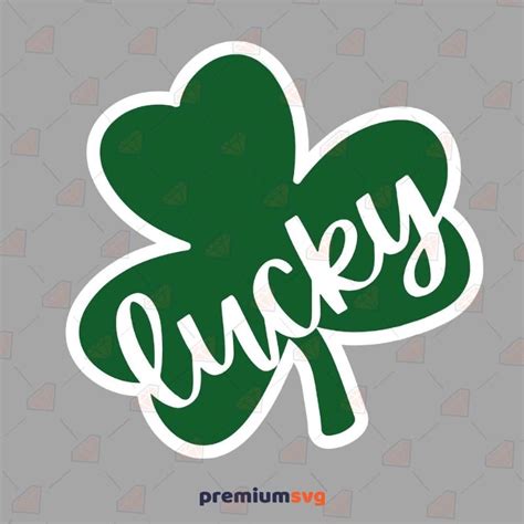 Lucky Shamrock White Outline Svg Cut File Lucky Clover