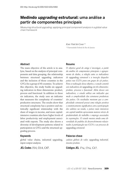 PDF Measuring Structural Upgrading Applying Principal Component