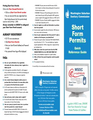 Fillable Online Short Form Permits Short Form Permits Washington