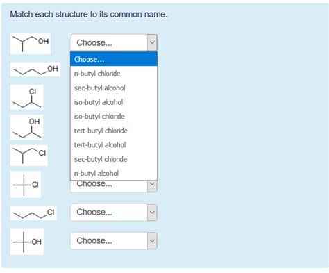 Solved Match Each Structure To Its Common Name Oh Choose