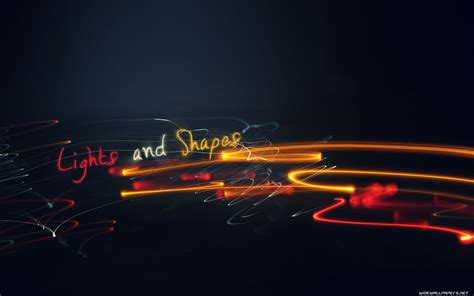 1364x768 resolution | Lights and Shapes digital art, light painting, streaks, typography, simple ...