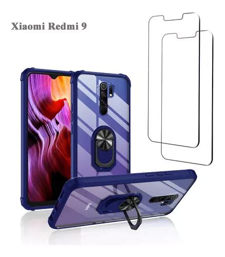 Para Xiaomi Redmi 9 Funda Case 2 Cristal Templados 9d Mica Meses Sin