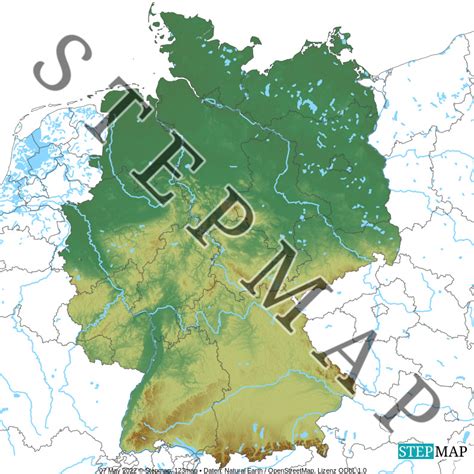 StepMap Deutschland stumm Landkarte für Deutschland