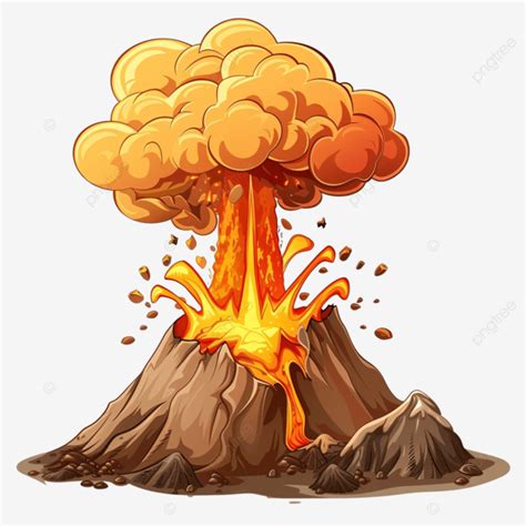 Cartoon Volcano Erupting, Volcano, Vulcano, Lava PNG Transparent Image ...