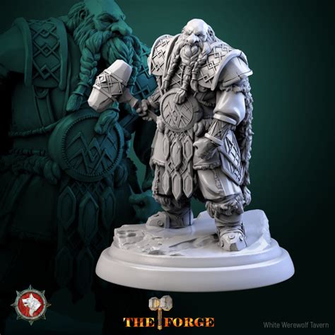 3d Printable Mountain Dwarf Warriors Set 6 Miniatures 32mm Pre