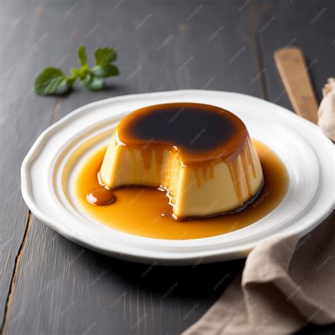 Premium Photo | Flan recipe with caramel sauce illustration images ...