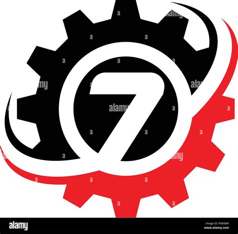 Number 7 Gear Logo Design Template Stock Vector Image And Art Alamy