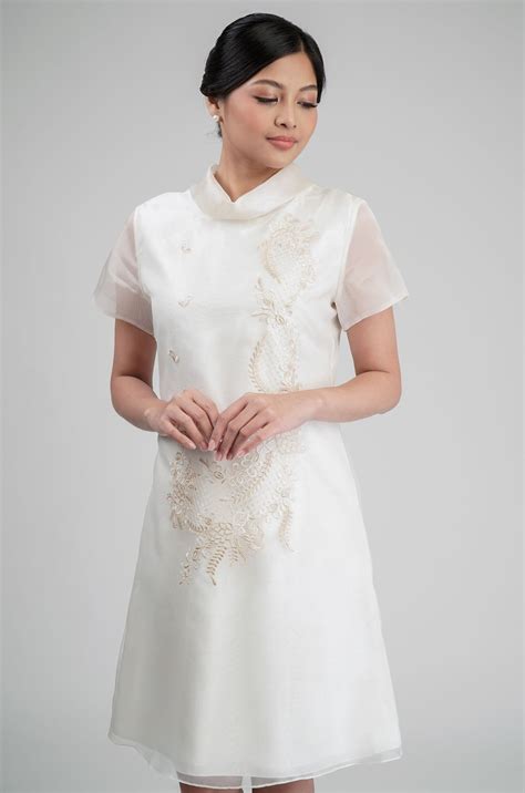 Modern Filipiniana Dress Silk Barong Tagalog Philippine Lupon Gov Ph