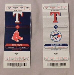 2017 Texas Rangers Ticket Stub Pick One - unused Season Ticket | eBay