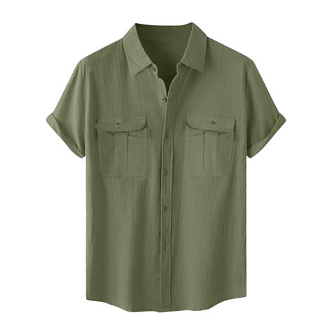 Savings Clearance 2024 Funicet Mens Short Sleeve Button Down Shirts