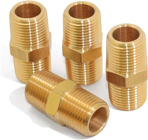 Amazon KOOTANS 1 4 NPT X 1 4 NPT Male Solid Brass Hex Nipples