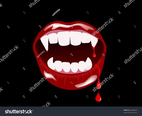 Vampire Mouth Drops Blood Stock Vector (Royalty Free) 55098433 ...