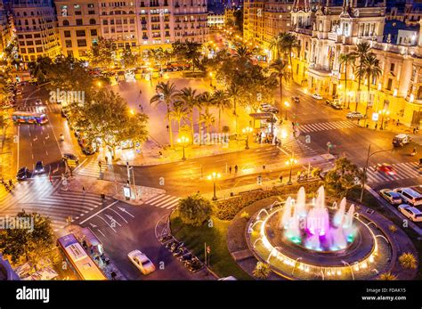 Town Hall Square Valencia Spain Stock Photo Alamy