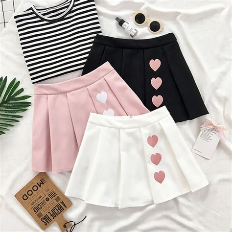 New Summer Skirts For Women 2018 Harajuku Mini Skirts High Waist Cute