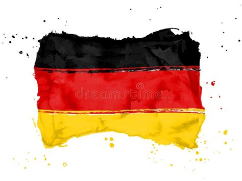 Flag Of Germany Brush Stroke Background Flag Of Federal Republic Of