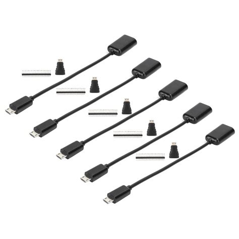 5Sets Micro USB To OTG Cable Female To Mini Male Adapter GPIO Head HB0