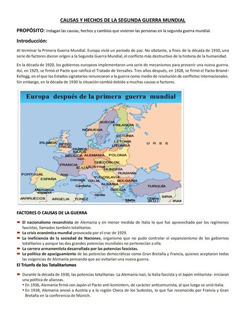 Inicio DE LA 2DA Guerra Mundial CAUSAS Y HECHOS DE LA SEGUNDA GUERRA