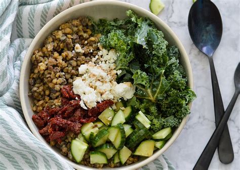 Lentil Salad with Sun-Dried Tomatoes & Feta - Greenletes