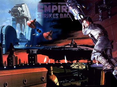 The Empire Strikes Back Collage Luke At At Snow Sky City Millenium Falcon Hd Wallpaper