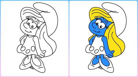 How To Draw Color Smurfette From The Smurfs Easy Step By Step