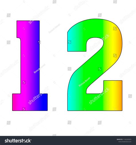 12 Number Rainbow Gradient Color Flag Stock Illustration 1142263925