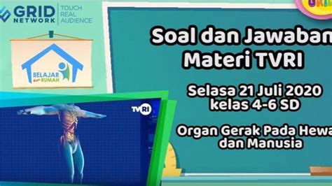 KUNCI JAWABAN Soal Kelas 4 6 SD Organ Gerak Pada Hewan Manusia TVRI