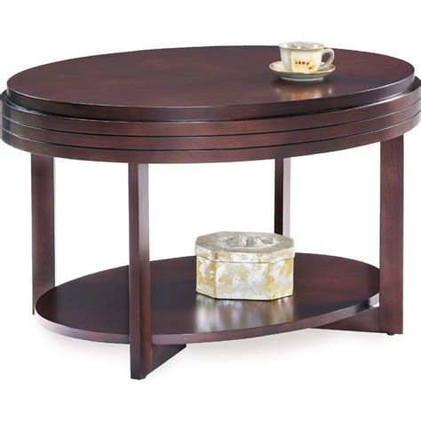 Leick Home Ch Oval Small Coffee Table In Chocolate Cherry Finish