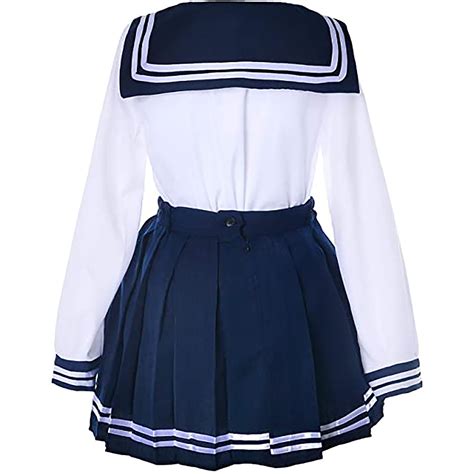 Schoolgirl Uniform Navy Sailor Suit Blue Pleated Skirt Etsy