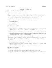 HW2 Fall2022 Pdf University Of Illinois Fall 2022 ECE 313 Problem