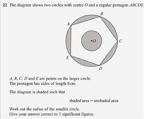 Solved The Diagram Shows Two Circles With Centre O And A Regular