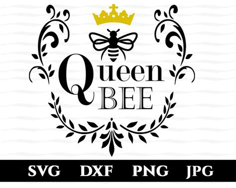 Queen Bee Svg Honey Bee Dxf Png  Files Print And Cut Etsy Canada