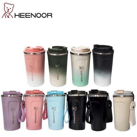 Jual Heenoor MugTermos Coffee Tea Warna Soft Pastel Tahan Panas