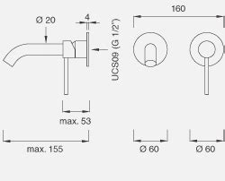 Cea Design GASTONE Wall Mounted Tap Built In Part GAS27S UCS 09 G