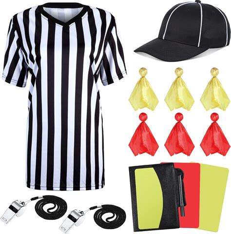 Tarpop 11 Pcs Womens Referee Costume Set Shirt Short